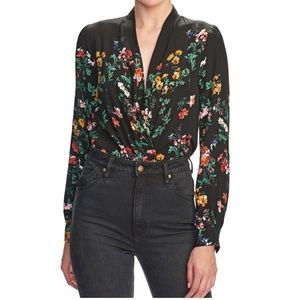 Rolla’s Heidi Wild Garden Floral Double Breasted Long Sleeve Button Blouse